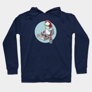 Cute Robot Musician Playing Drum Machine Hoodie